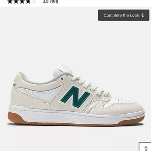 New Balance Men's White and Green Sneakers